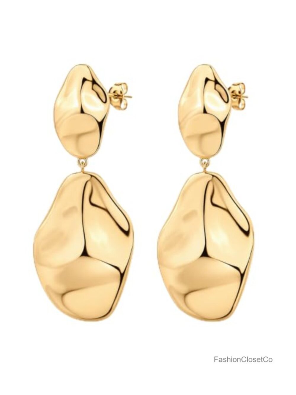 Geometric Metallic Drop Dangle Earrings Sculptural Modern Women